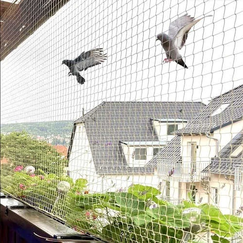 Bird net protecting a balcony